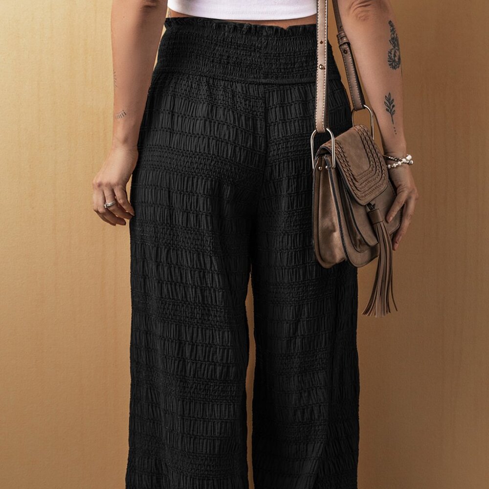 NWOT Black Crochet Wide-Leg Pants - Picture 8 of 8